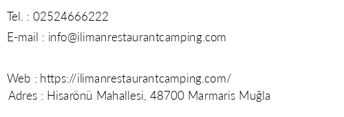 Hisarn liman Restoran Camping Beach telefon numaralar, faks, e-mail, posta adresi ve iletiim bilgileri